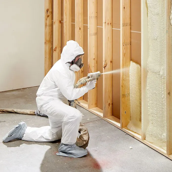 Wall spray foam insulation